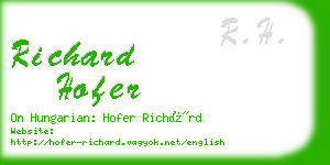 richard hofer business card